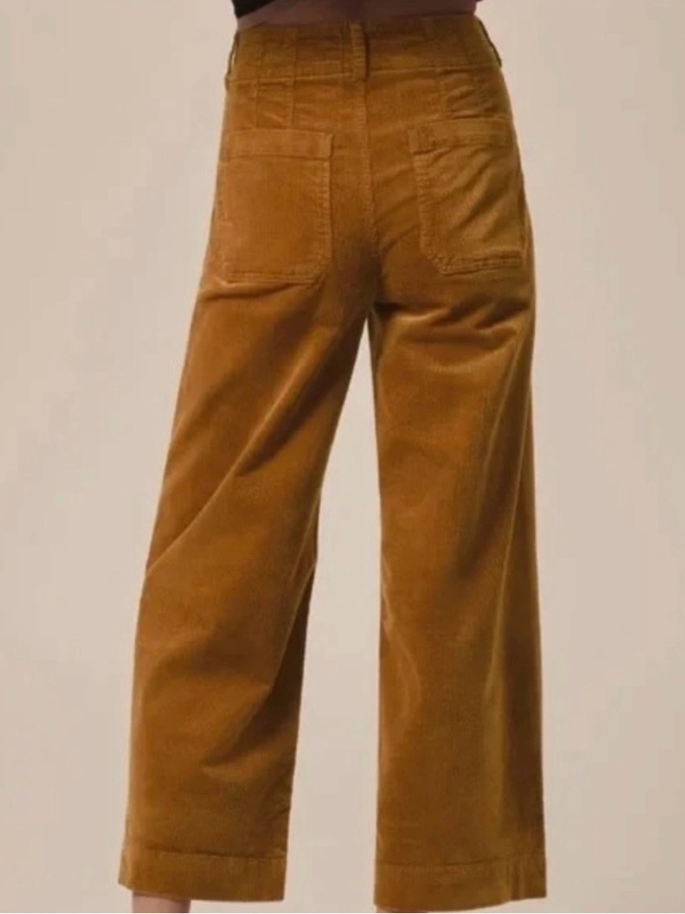 NWT Maeve by Anthropologie The Colette Corduroy Cropped Wide Leg Pants in Bronze - Picture 4 of 10